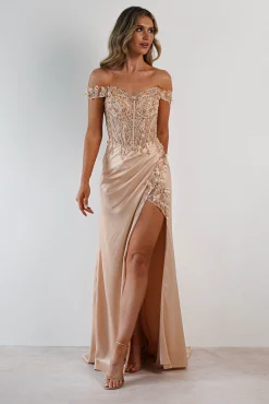 Clearance Khacy Embellished Gown | Champagne/Gold Kleider Für Besondere Anlässe|Sommerkleider