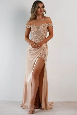 Clearance Khacy Embellished Gown | Champagne/Gold Kleider Für Besondere Anlässe|Sommerkleider