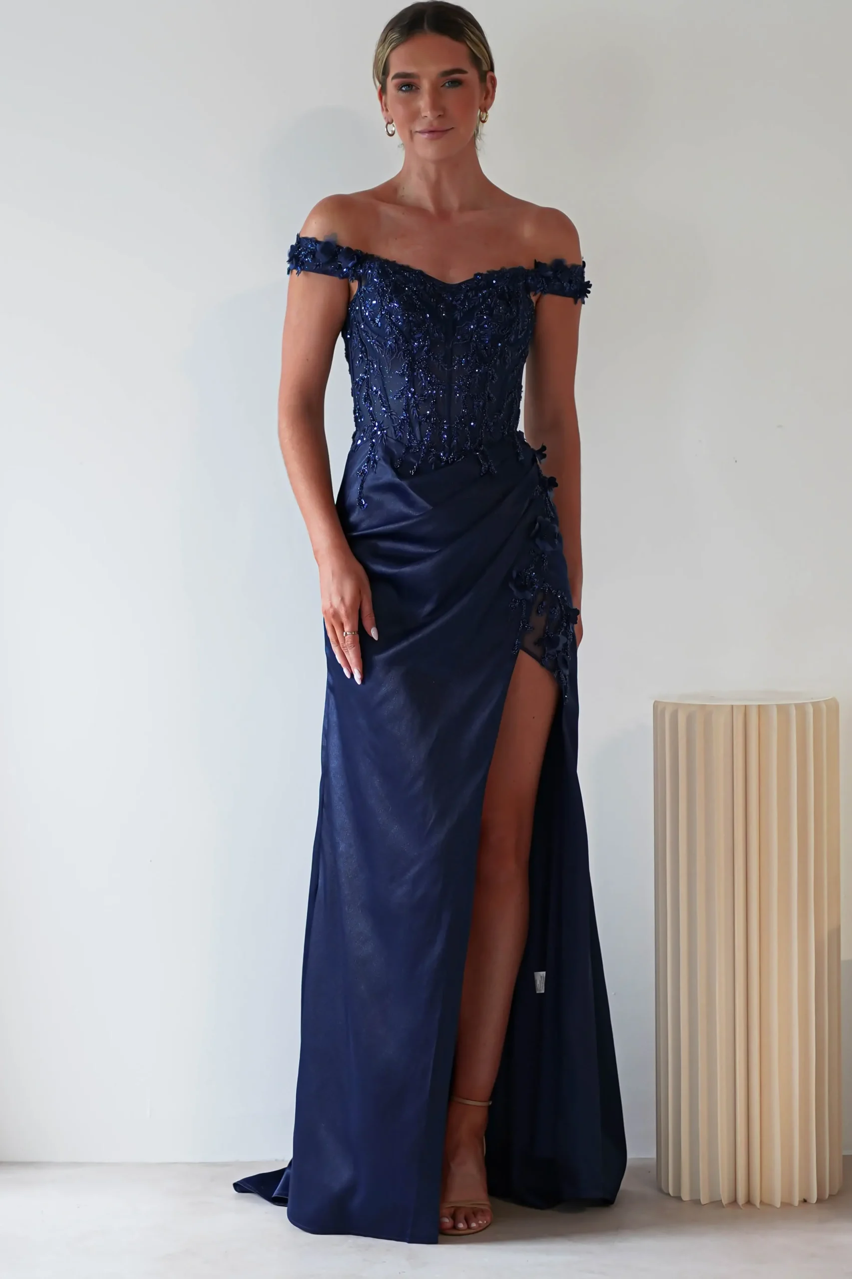 Online Khacy Embellished Gown | Navy Sommerkleider|Sommerkleider