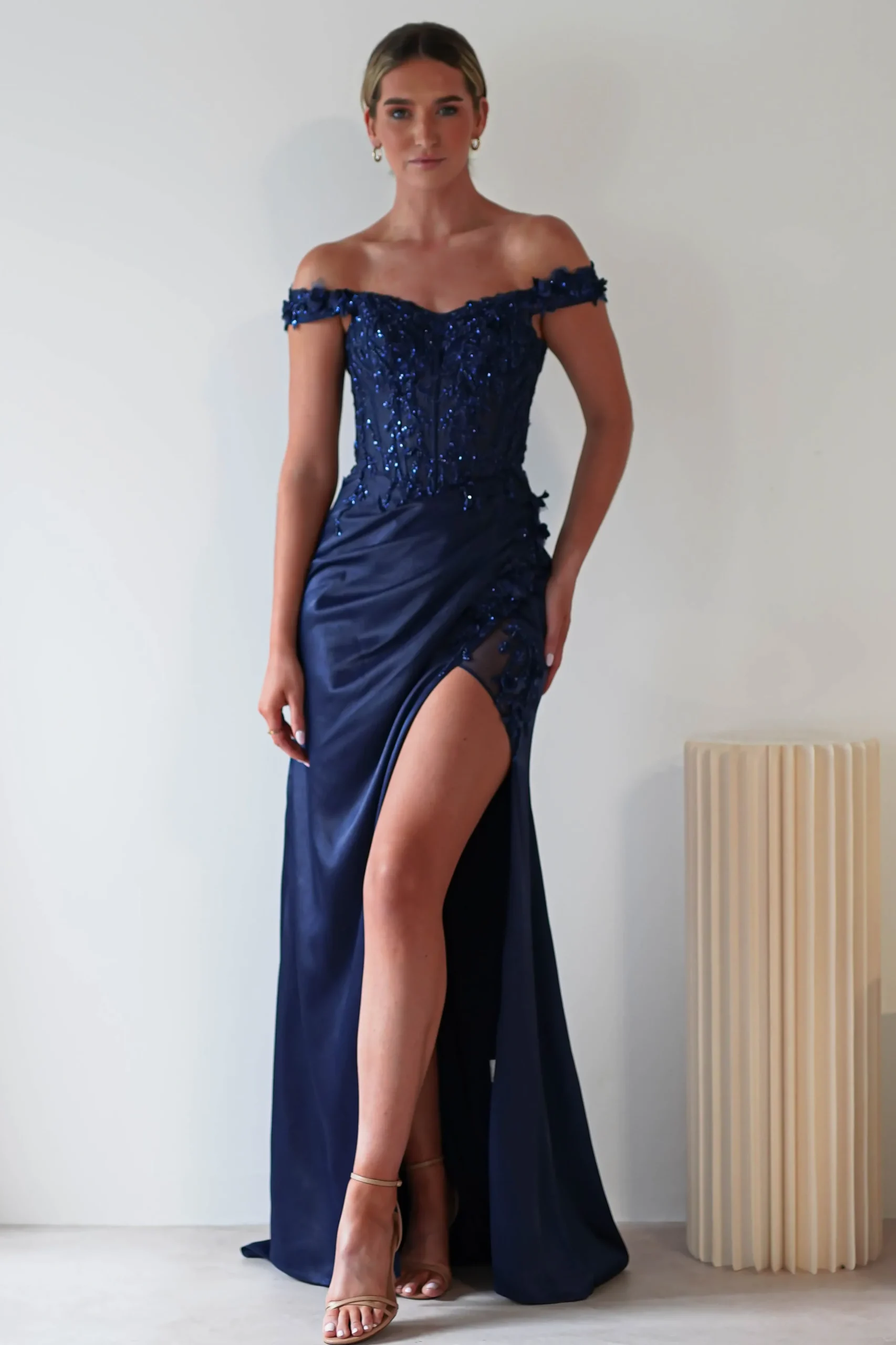 Online Khacy Embellished Gown | Navy Sommerkleider|Sommerkleider