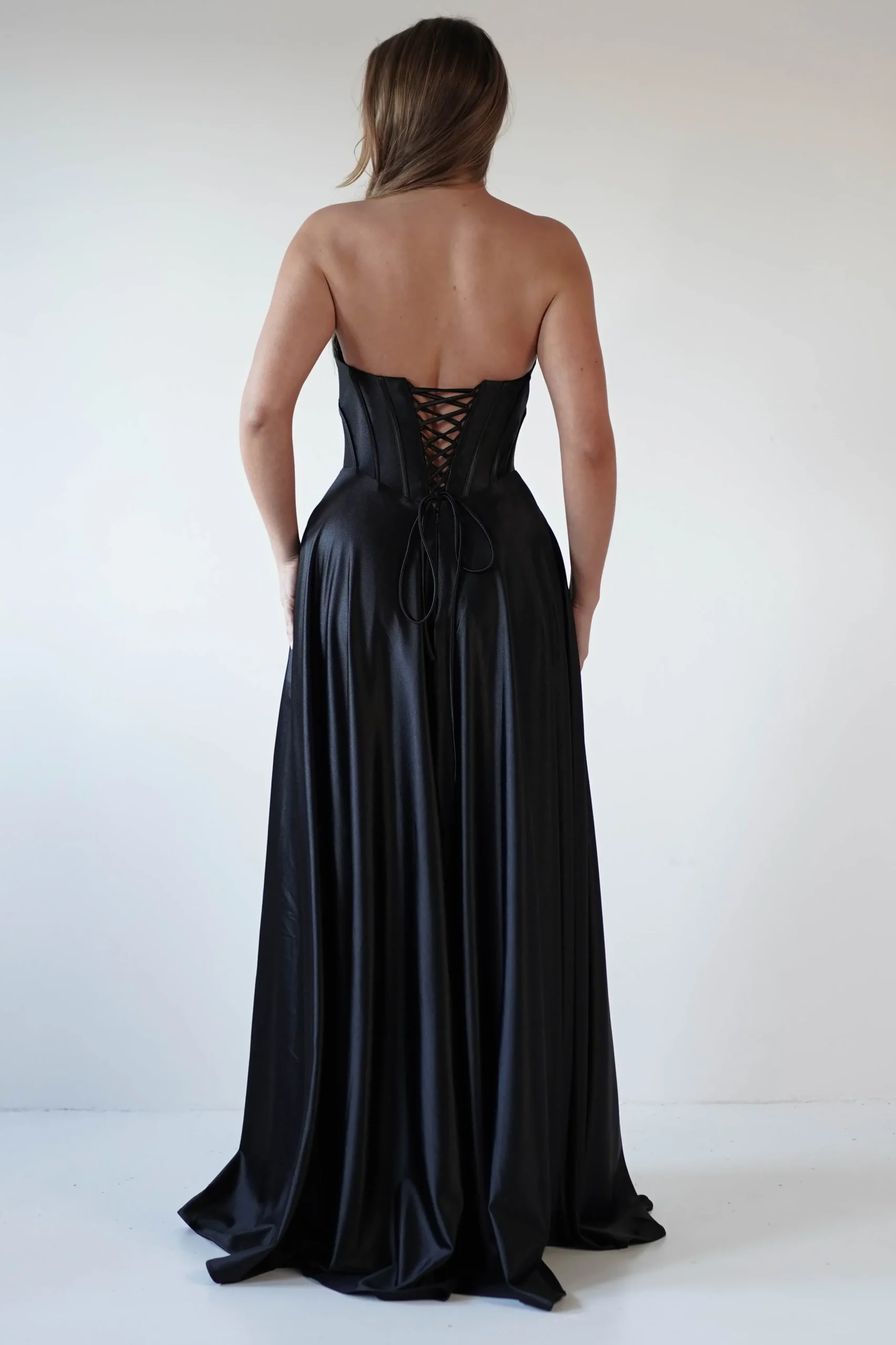 Outlet Kristi Strapless A Line Gown | Black Sommerkleider|Sommerkleider