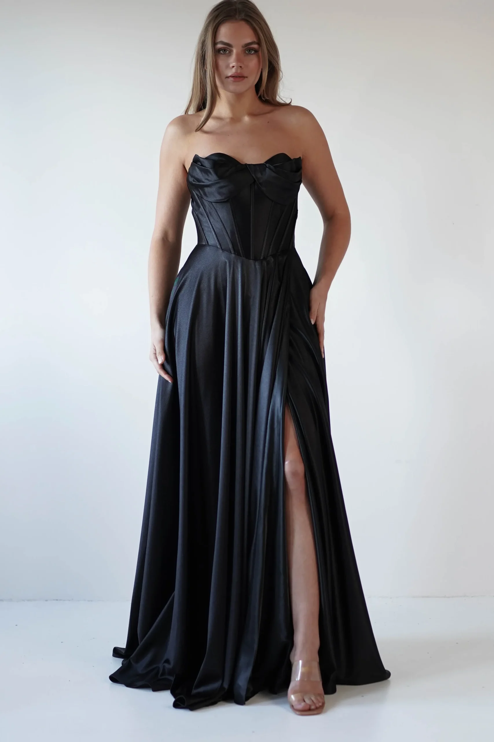 Outlet Kristi Strapless A Line Gown | Black Sommerkleider|Sommerkleider