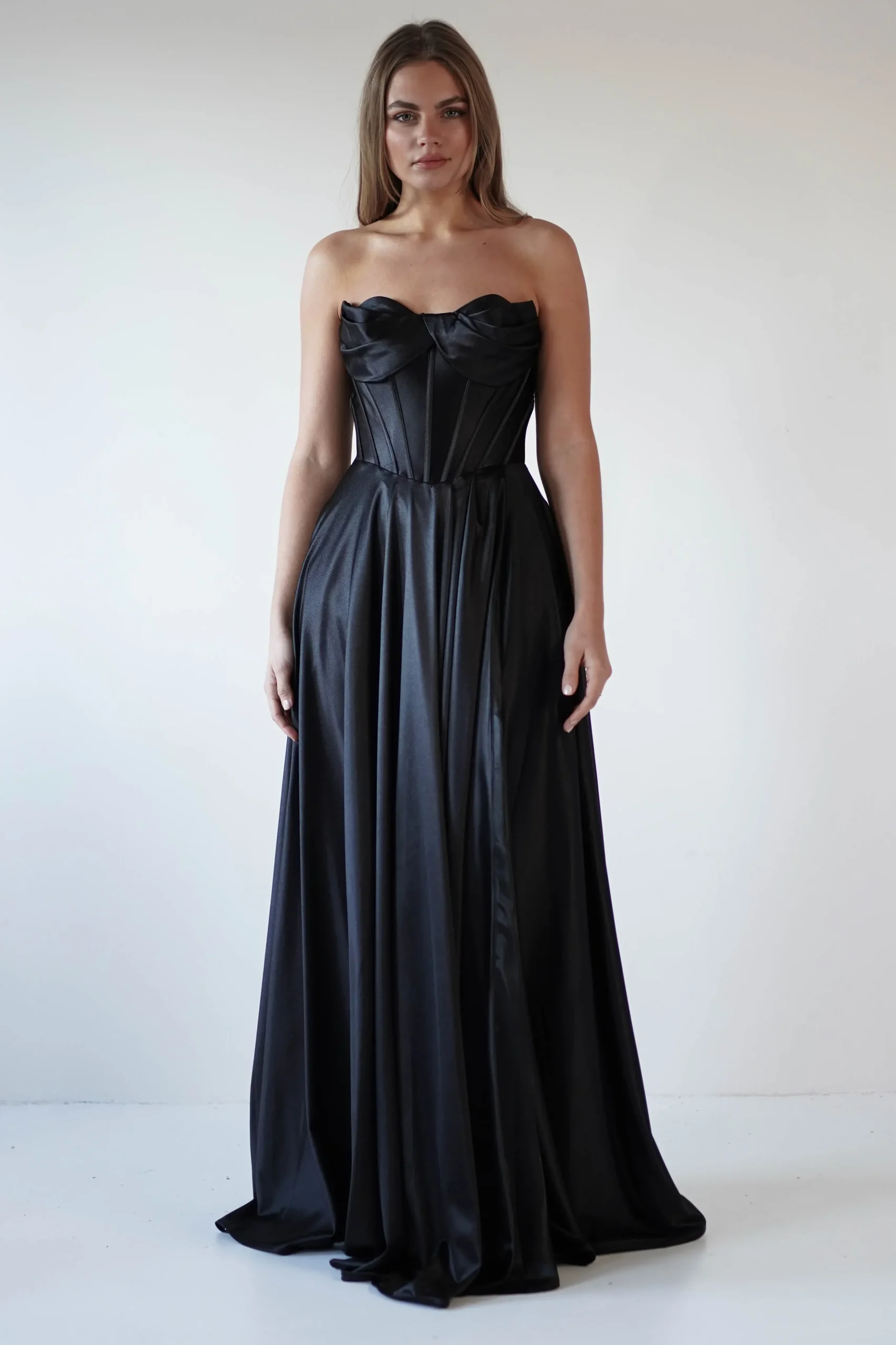 Outlet Kristi Strapless A Line Gown | Black Sommerkleider|Sommerkleider