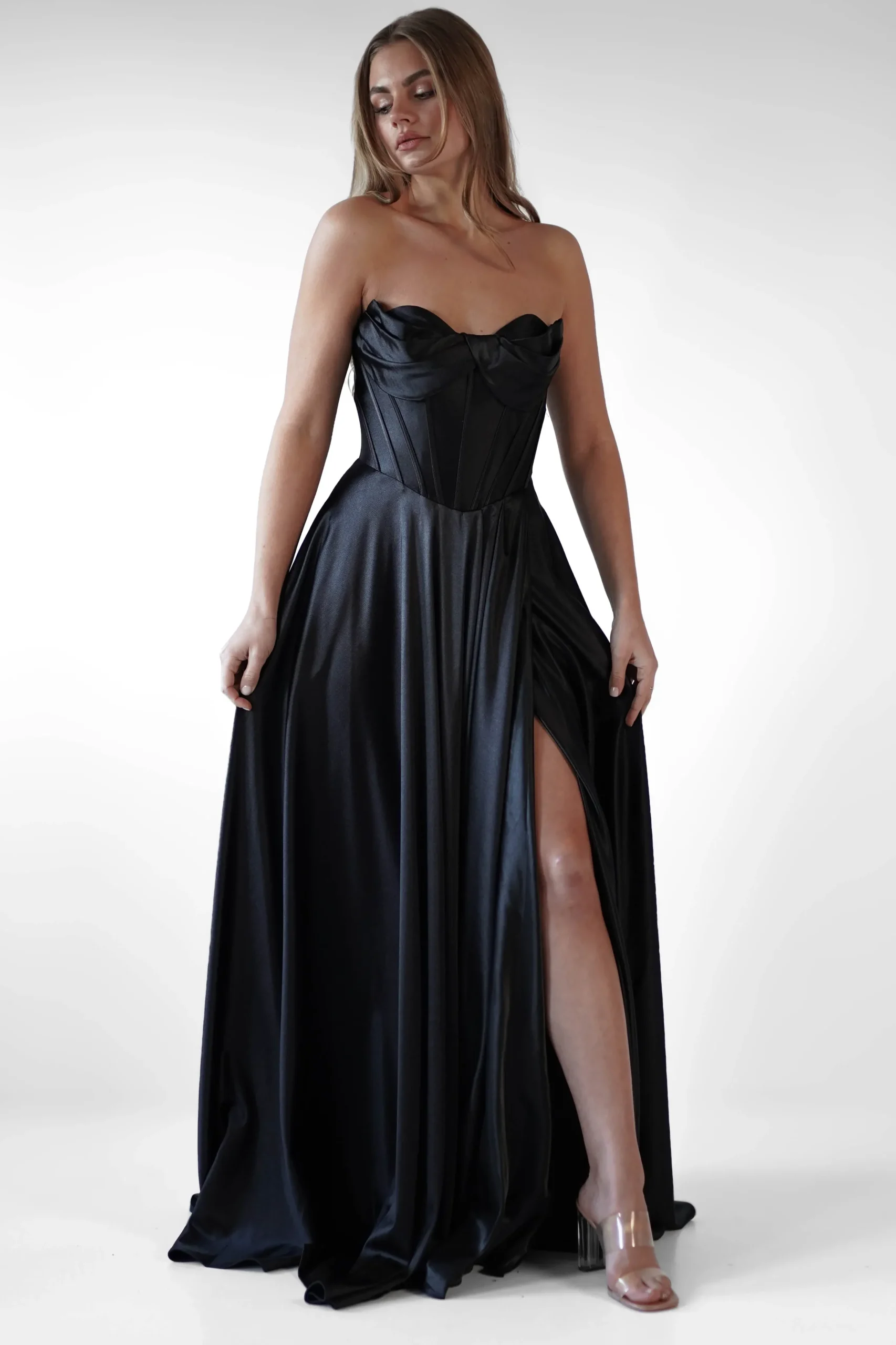 Outlet Kristi Strapless A Line Gown | Black Sommerkleider|Sommerkleider