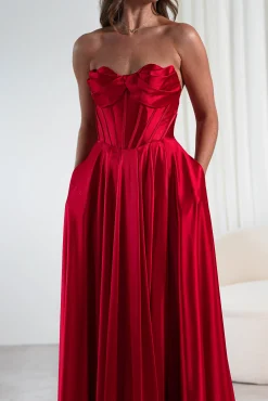 Discount Kristi Strapless A Line Gown | Red Sommerkleider|Sommerkleider