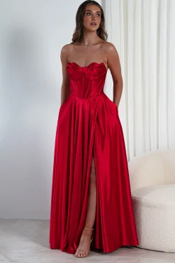 Discount Kristi Strapless A Line Gown | Red Sommerkleider|Sommerkleider