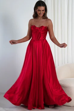 Discount Kristi Strapless A Line Gown | Red Sommerkleider|Sommerkleider