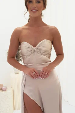 Discount Krysta Soft Satin Long Strapless Gown | Champagne Lange Kleider|Maxikleider