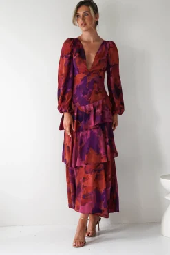 Best Lainey Ruffle Maxi Dress | Mixed Print Lange Kleider|Maxikleider