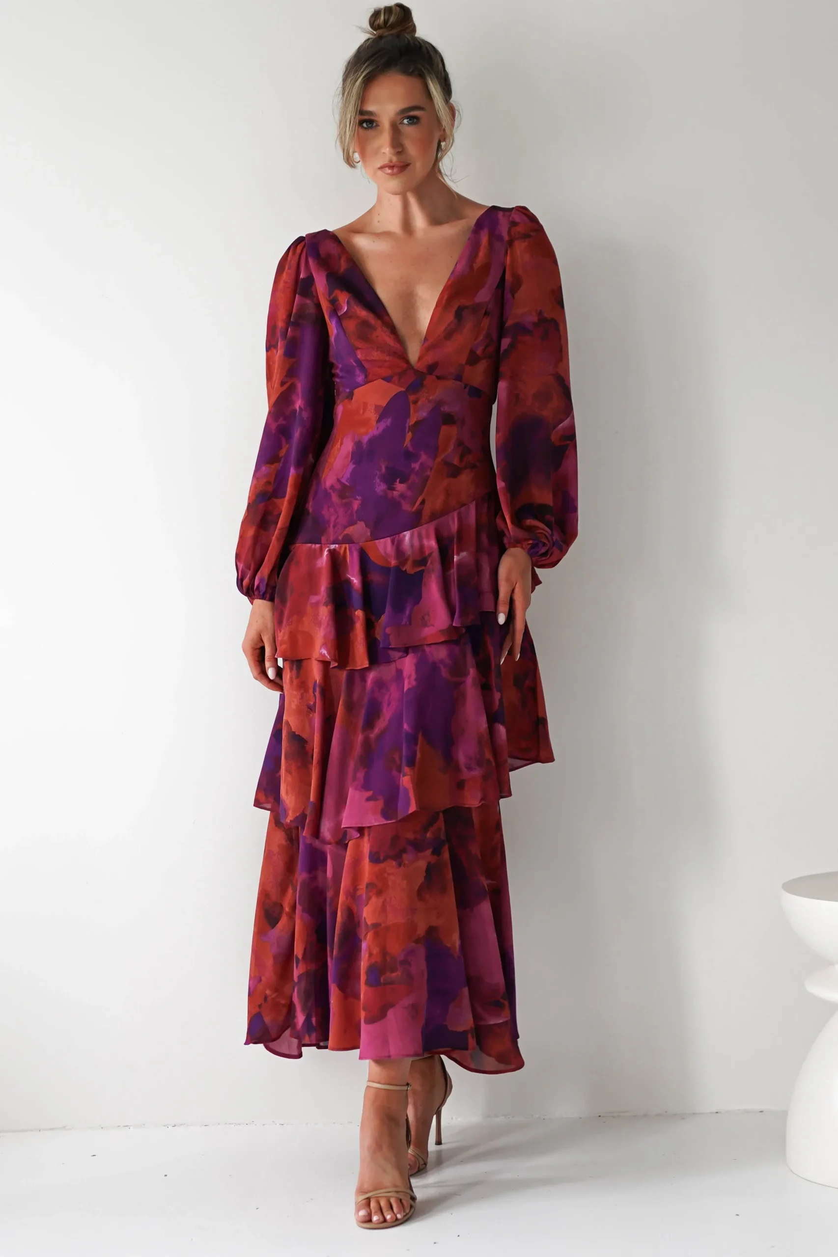 Best Lainey Ruffle Maxi Dress | Mixed Print Lange Kleider|Maxikleider