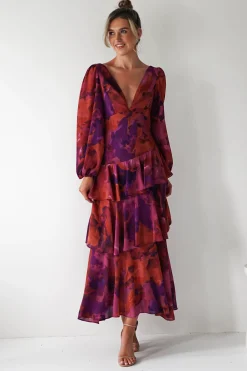Best Lainey Ruffle Maxi Dress | Mixed Print Lange Kleider|Maxikleider