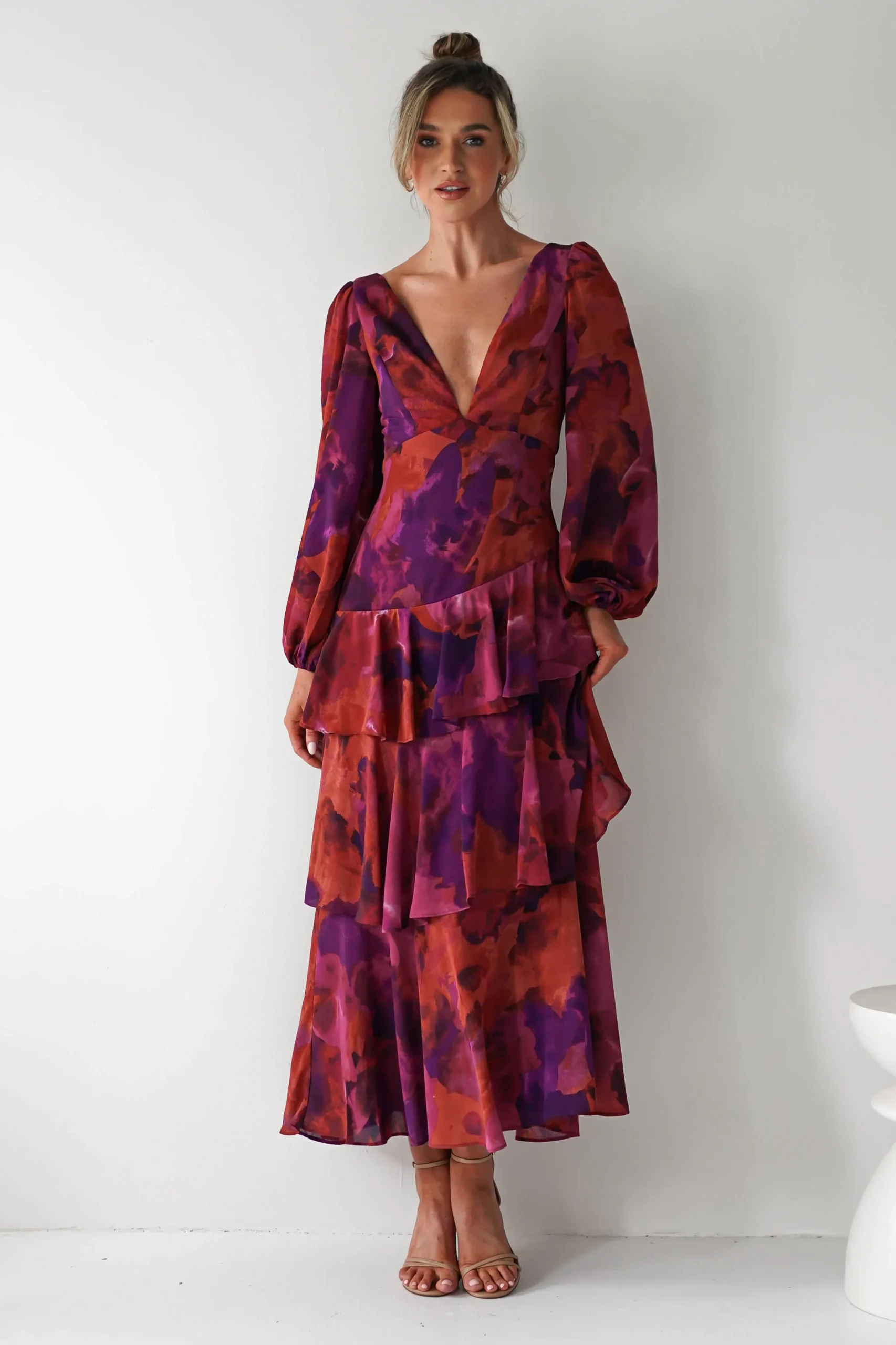 Best Lainey Ruffle Maxi Dress | Mixed Print Lange Kleider|Maxikleider