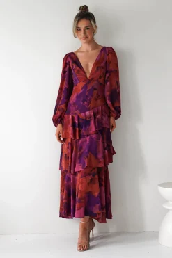 Best Lainey Ruffle Maxi Dress | Mixed Print Lange Kleider|Maxikleider