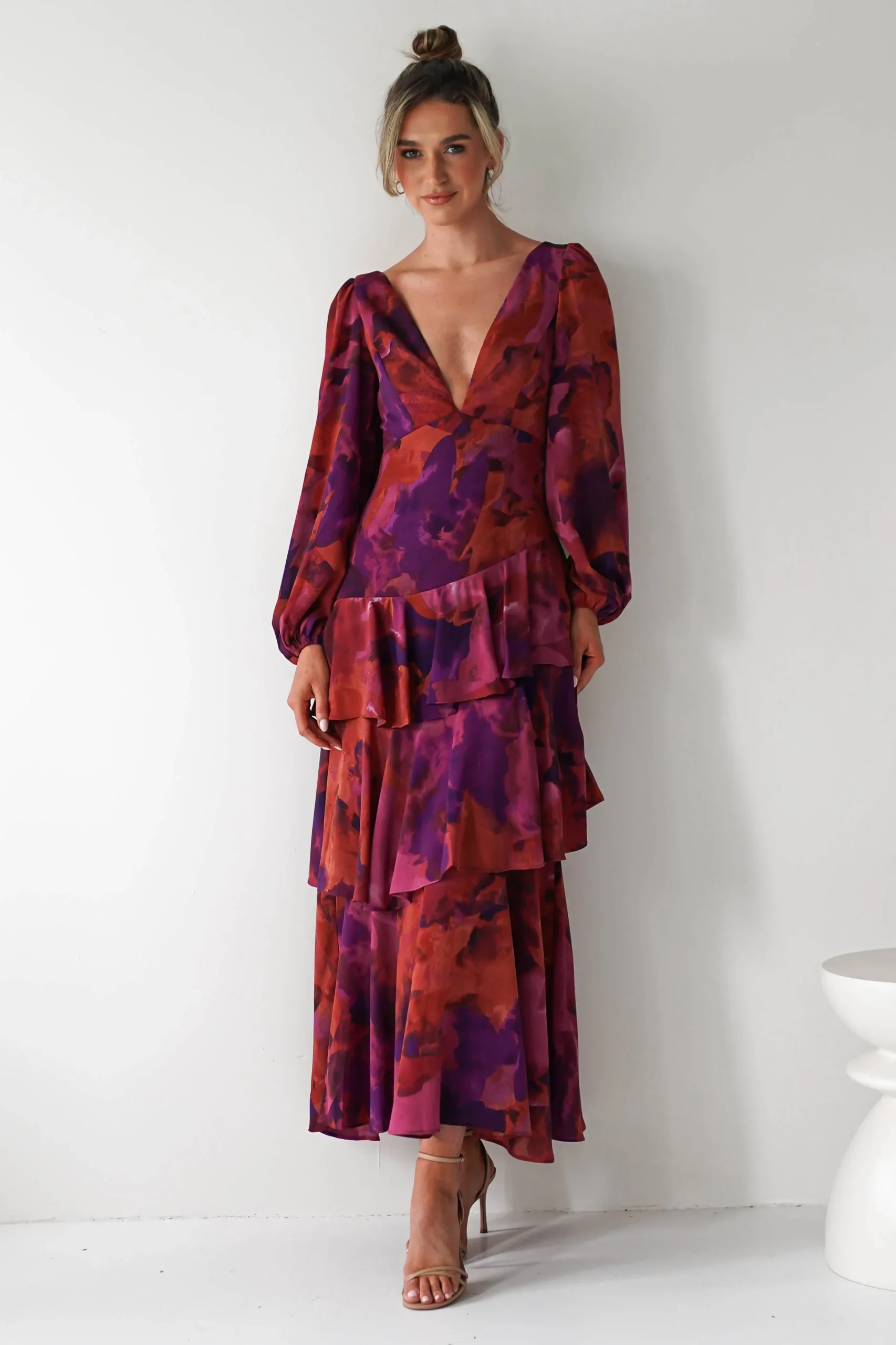 Best Lainey Ruffle Maxi Dress | Mixed Print Lange Kleider|Maxikleider