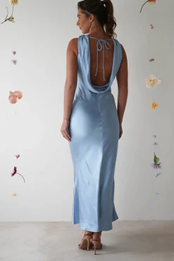 Hot Lauryn Halter Neck Maxi Dress | Light Blue Lange Kleider|Maxikleider