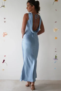 Hot Lauryn Halter Neck Maxi Dress | Light Blue Lange Kleider|Maxikleider