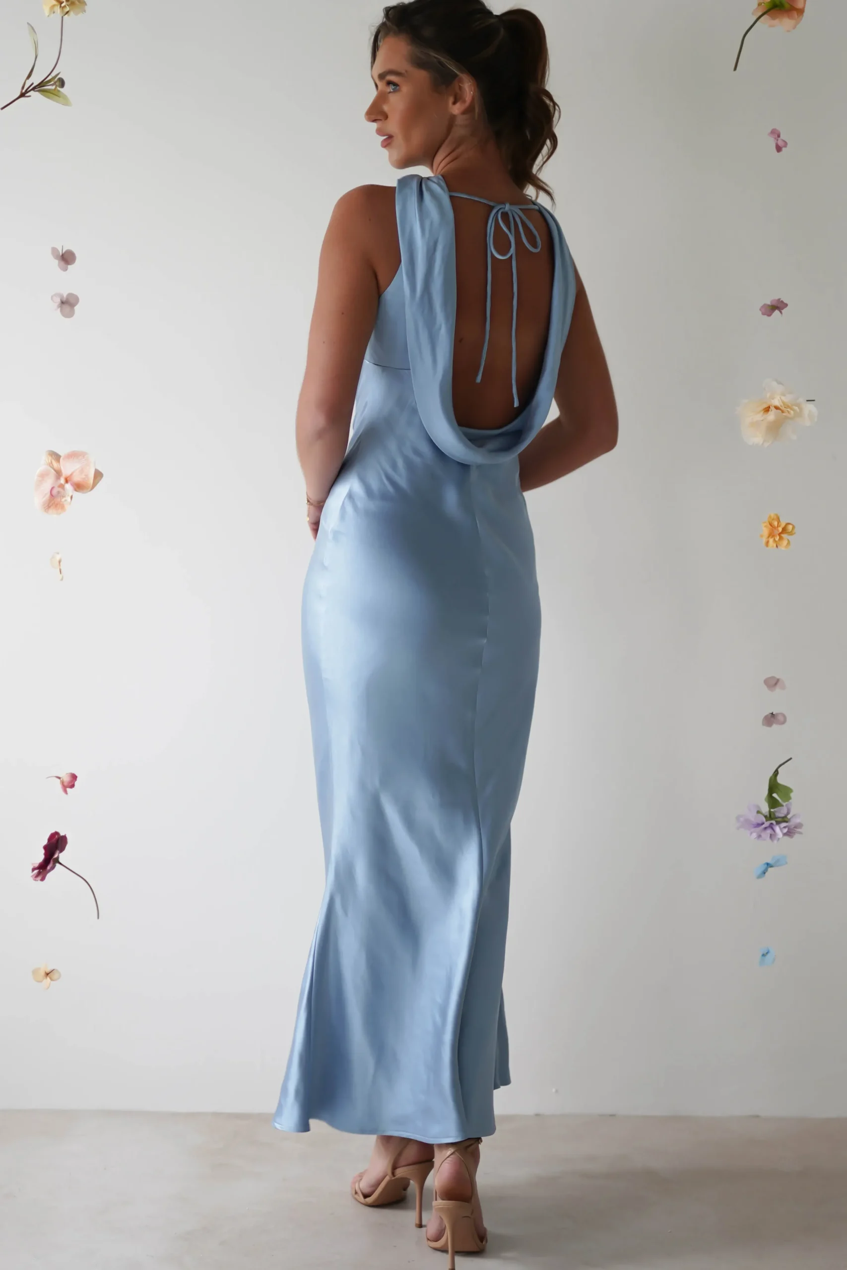 Hot Lauryn Halter Neck Maxi Dress | Light Blue Lange Kleider|Maxikleider