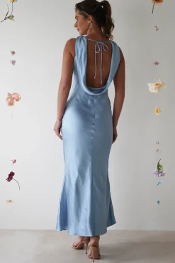 Hot Lauryn Halter Neck Maxi Dress | Light Blue Lange Kleider|Maxikleider