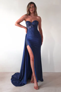 Online Lavelle Glitter Bodycon Gown | Navy Kleider Für Besondere Anlässe|Sommerkleider