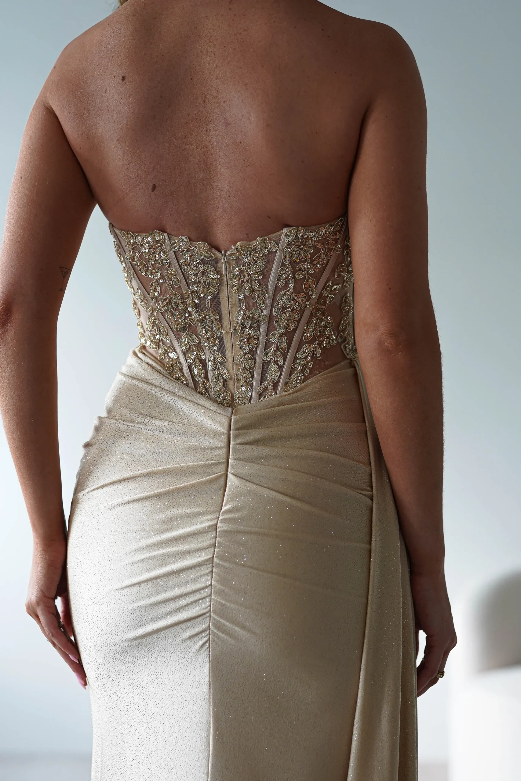 Best Lavelle Glitter Bodycon Gown | Gold Kleider Für Besondere Anlässe|Sommerkleider