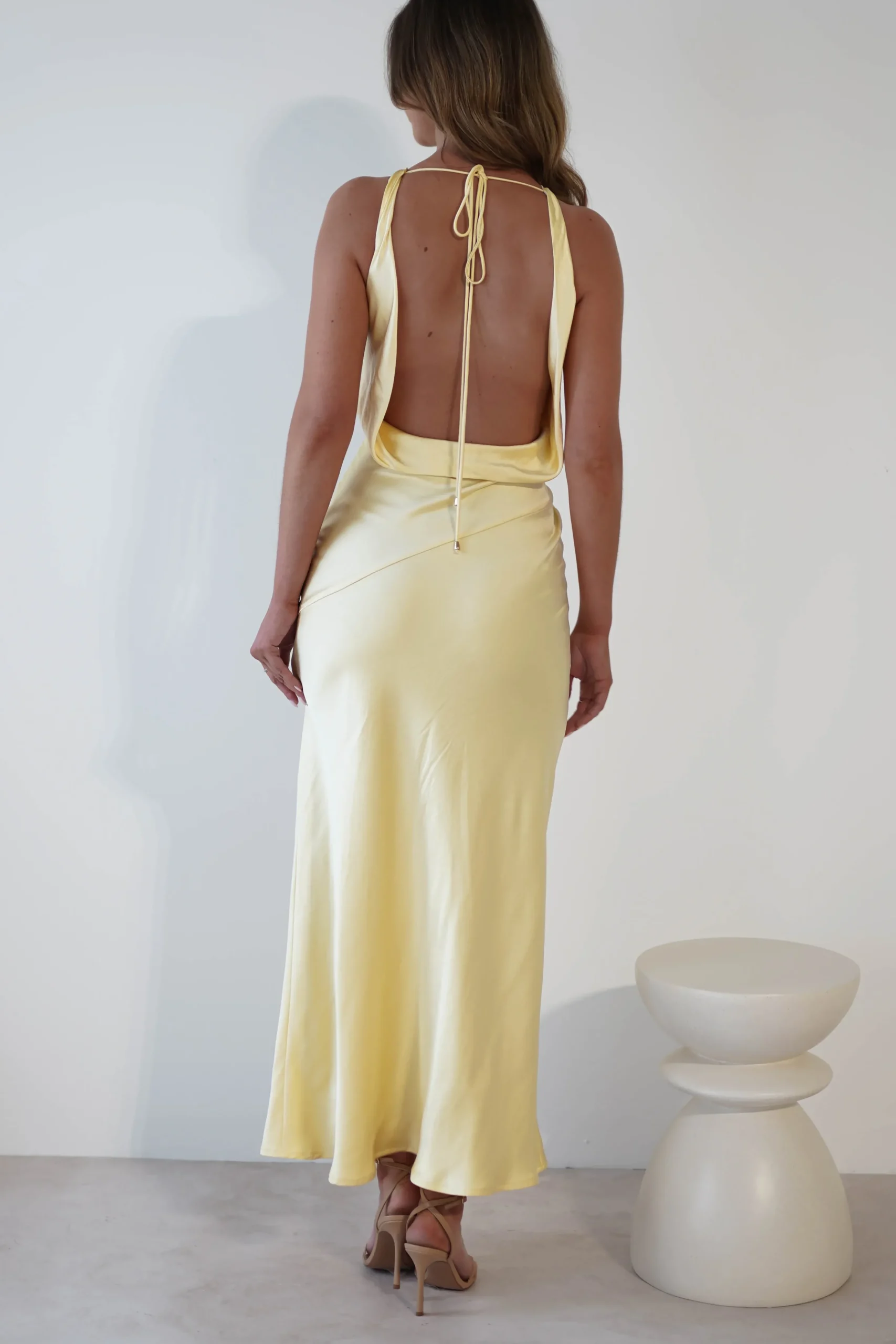 Online Leah Cowl Neckline Maxi Dress | Yellow Lange Kleider|Maxikleider