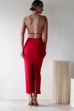 Discount Letty Square Neck Maxi Dress | Red Lange Kleider|Maxikleider