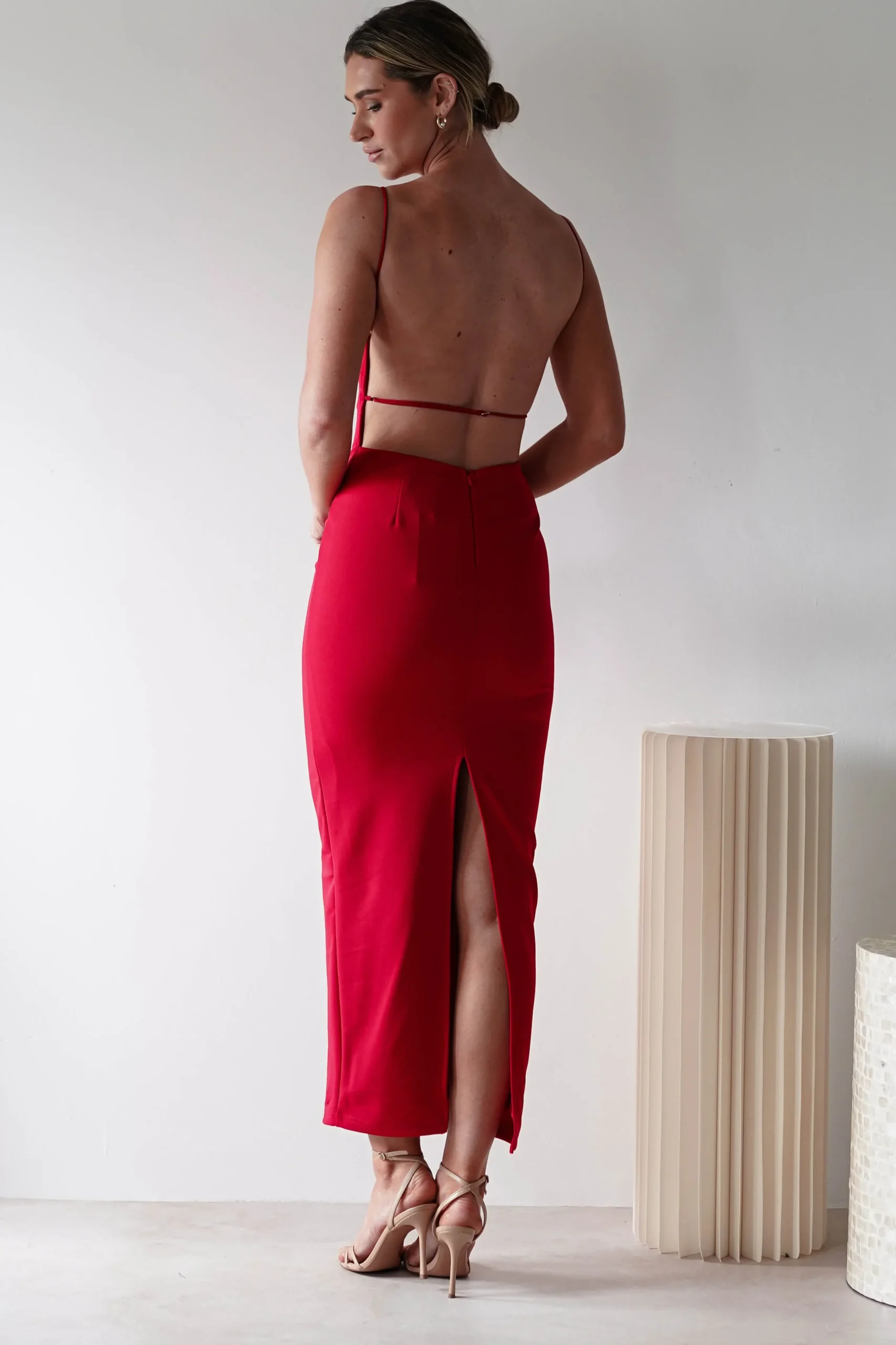 Discount Letty Square Neck Maxi Dress | Red Lange Kleider|Maxikleider