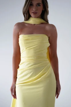 Clearance Lisa Multiway Chiffon Gown | Yellow Lange Kleider|Maxikleider