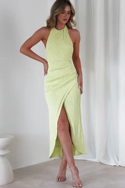 Outlet Louisa Ribbed Midaxi Dress | Lime Lange Kleider|Maxikleider