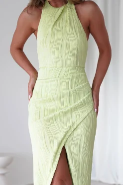 Outlet Louisa Ribbed Midaxi Dress | Lime Lange Kleider|Maxikleider