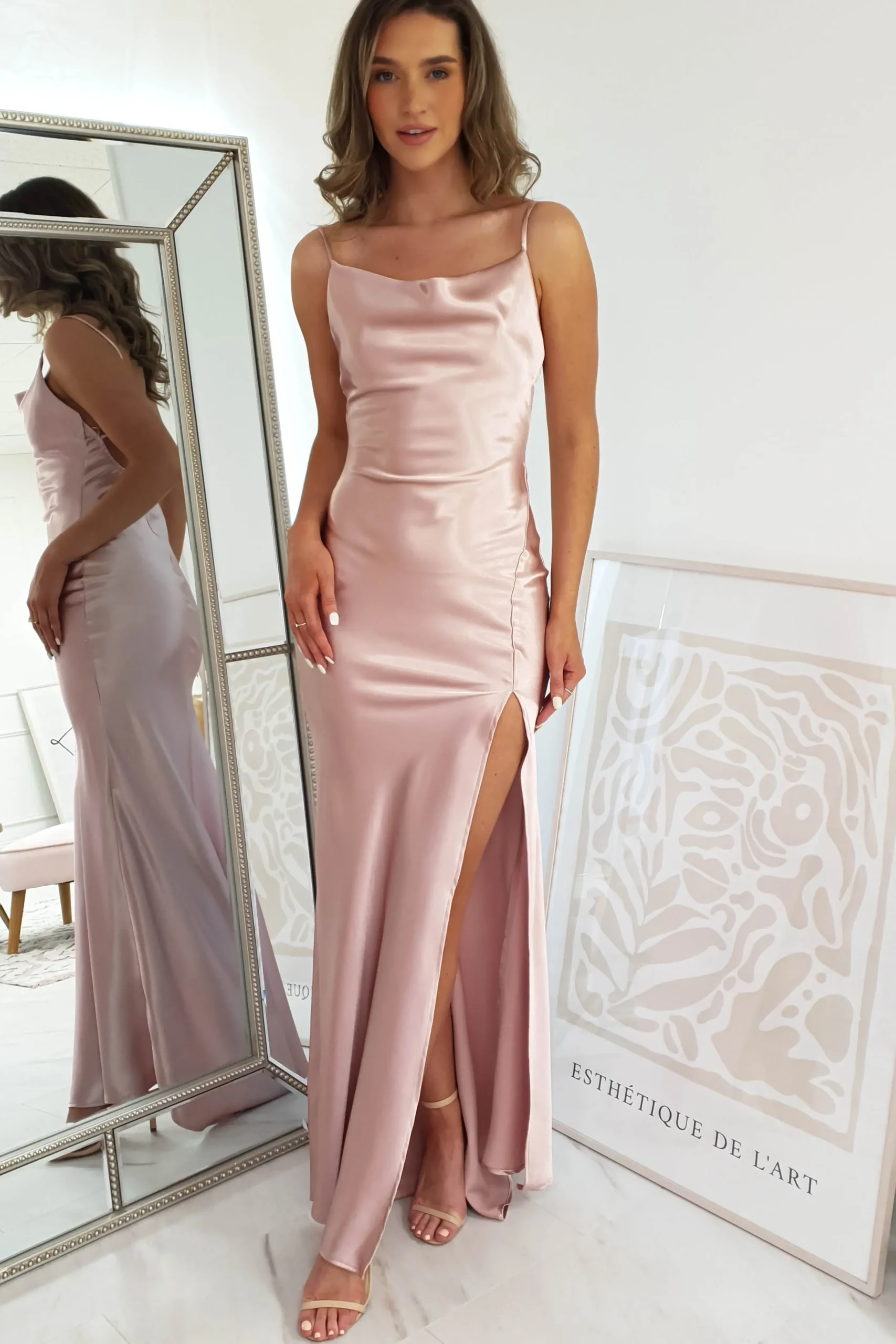 Hot Love Silky Satin Gown | Blush Lange Kleider|Maxikleider