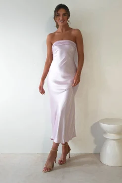 Clearance Lucia Soft Satin Slip Midi Dress | Pastel Pink Mittellange Kleider|Midi-kleider