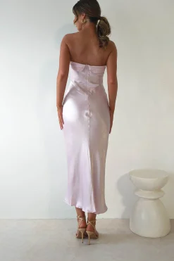 Clearance Lucia Soft Satin Slip Midi Dress | Pastel Pink Mittellange Kleider|Midi-kleider