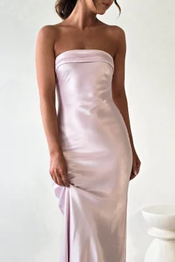 Clearance Lucia Soft Satin Slip Midi Dress | Pastel Pink Mittellange Kleider|Midi-kleider