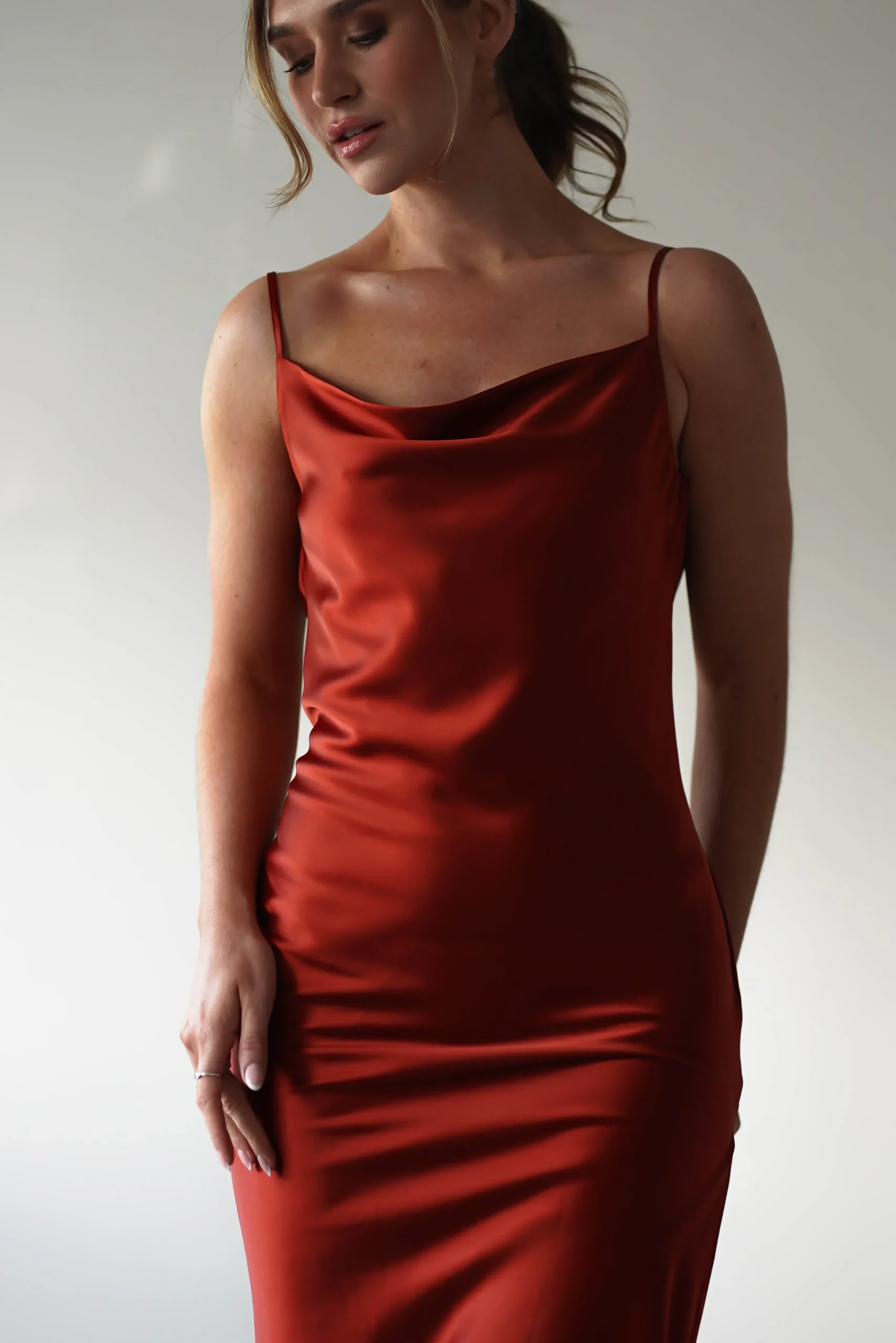 Best Luiza Low Back Satin Maxi Dress | Rust Lange Kleider|Maxikleider