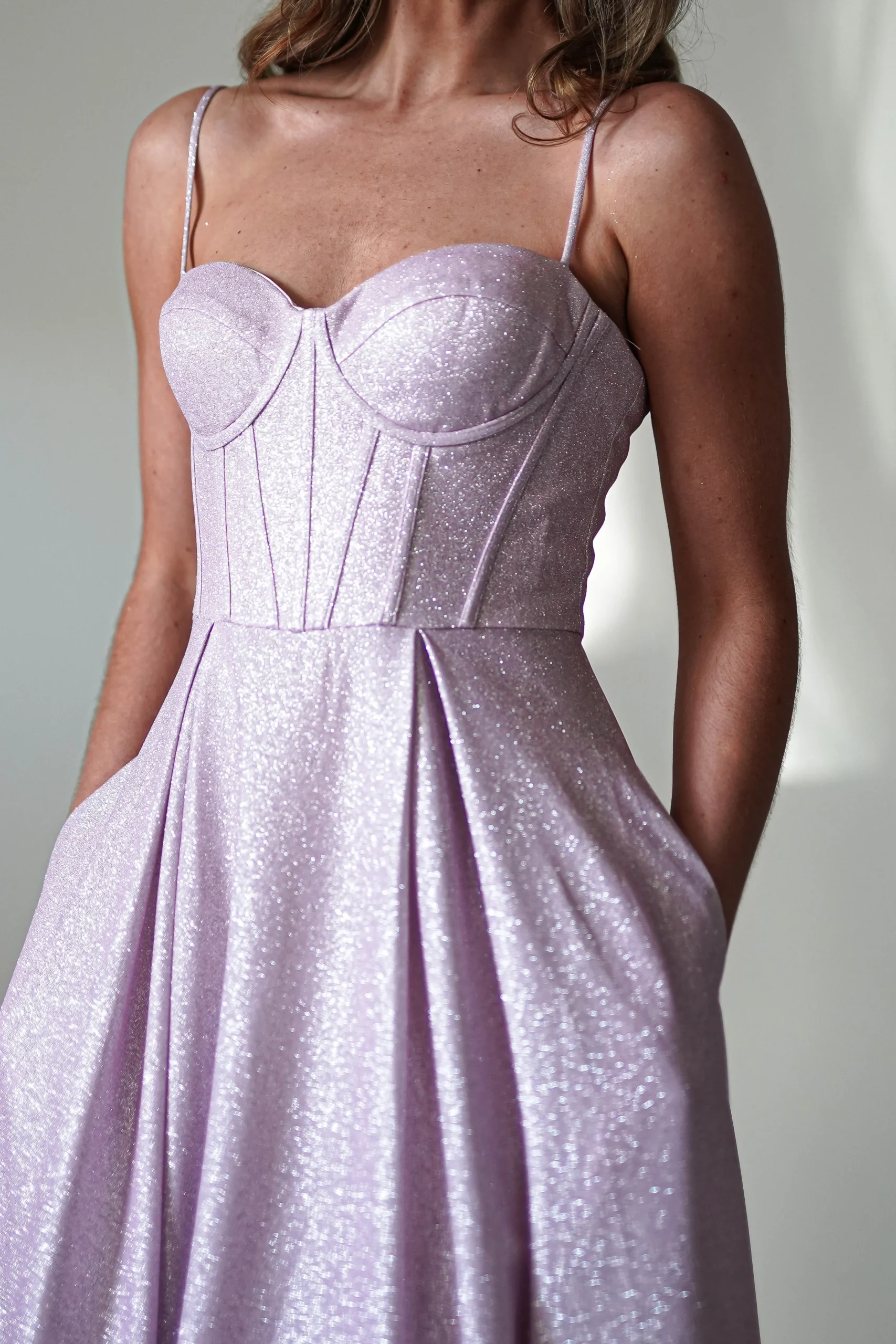 New Luna Glitter Corset Aline Gown | Pink Sommerkleider|Sommerkleider