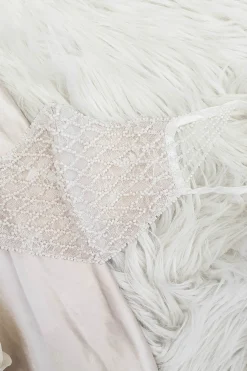 Outlet Luxury Embroidered Bridal Face Mask | Ivory Sommerkleider|Sommerkleider
