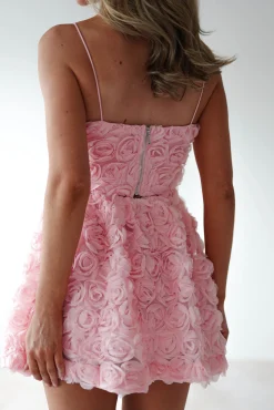 Fashion Lydia Floral-Appliqué Top & Skirt Set | Pink Kleider In Minilänge|Minikleider