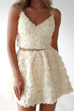 Best Lydia Floral-Appliqué Top & Skirt Set | Butter Kleider In Minilänge|Minikleider