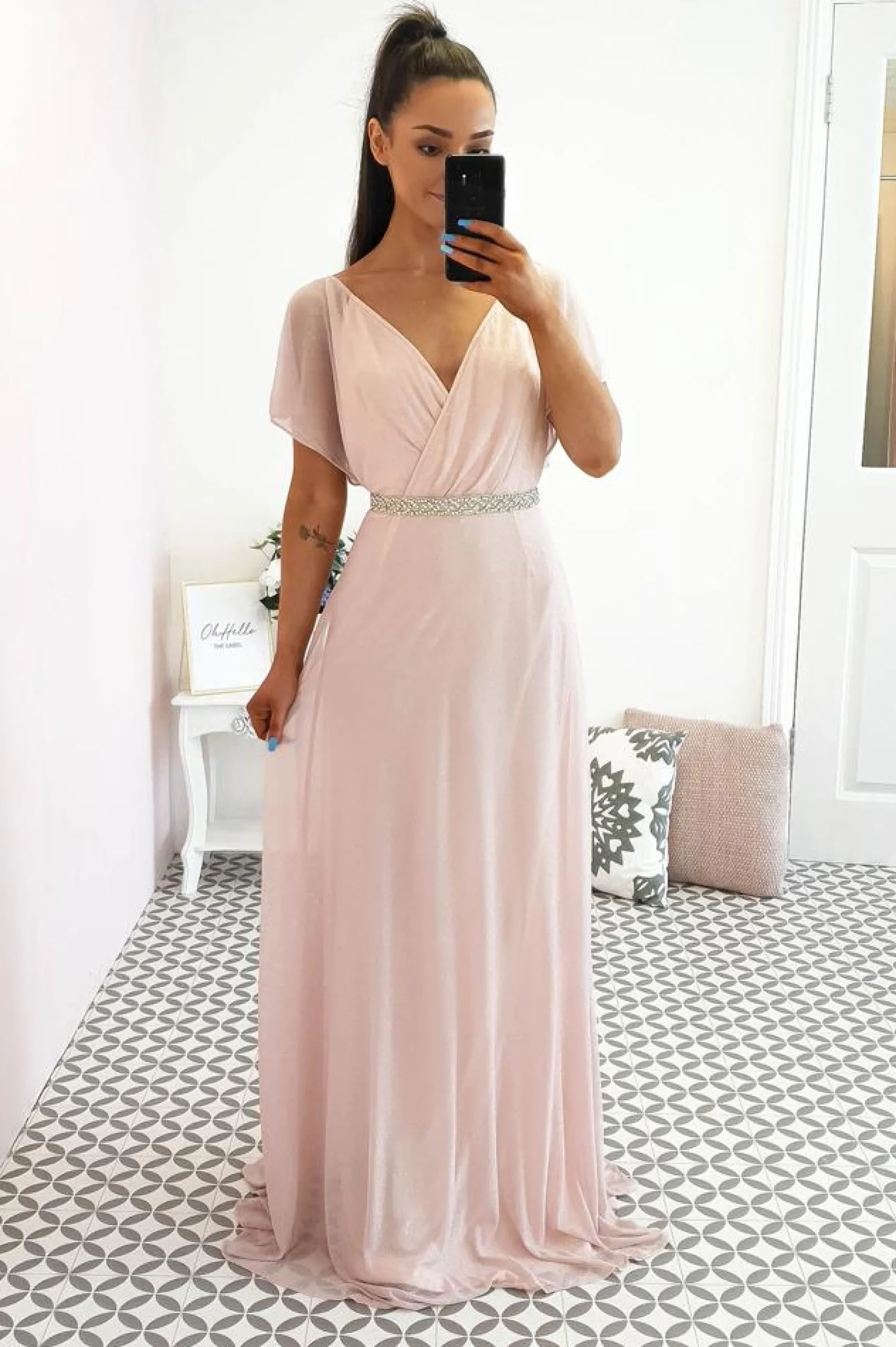 Clearance Lydia Maxi Dress Pink Glitter Lange Kleider|Maxikleider