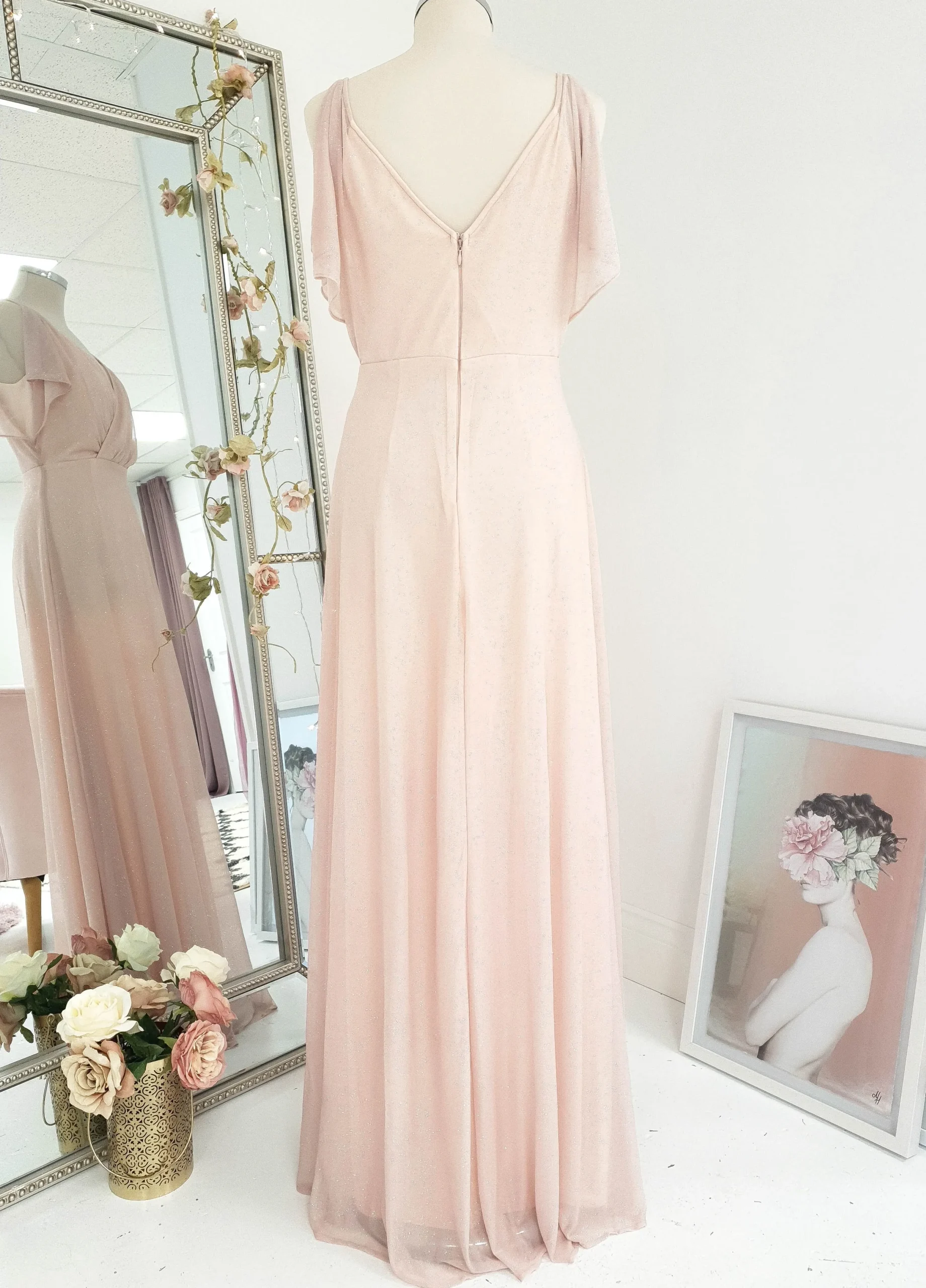 Clearance Lydia Maxi Dress Pink Glitter Lange Kleider|Maxikleider