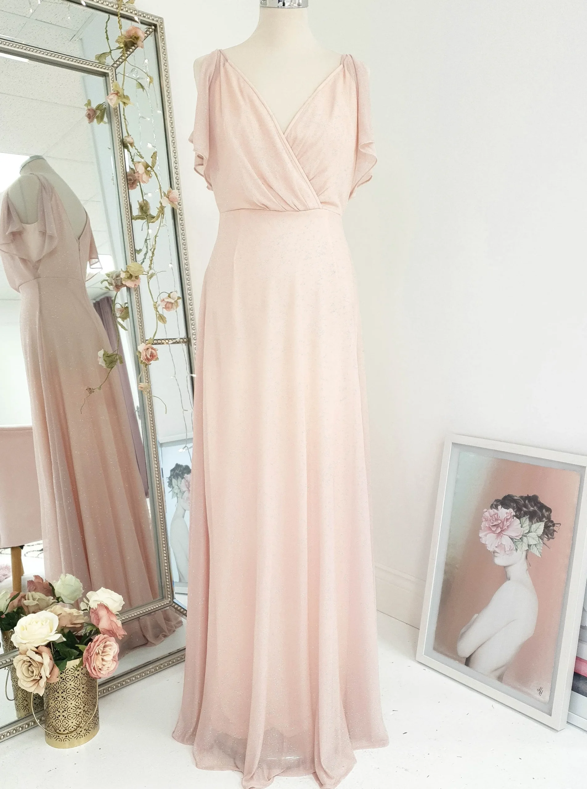 Clearance Lydia Maxi Dress Pink Glitter Lange Kleider|Maxikleider