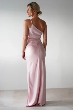 Fashion Lyra Soft Matte Satin Maxi Dress | Blush Pink Lange Kleider|Maxikleider