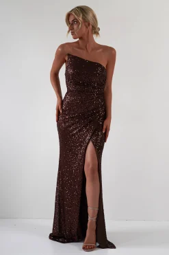 Discount Mabel Strapless Sequin Gown | Chocolate Sommerkleider|Sommerkleider