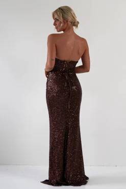 Discount Mabel Strapless Sequin Gown | Chocolate Sommerkleider|Sommerkleider