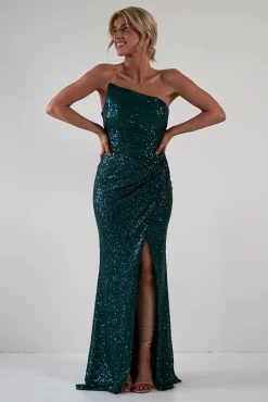 Discount Mabel Strapless Sequin Gown | Emerald Green Kleider Für Besondere Anlässe|Sommerkleider
