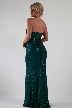 Discount Mabel Strapless Sequin Gown | Emerald Green Kleider Für Besondere Anlässe|Sommerkleider