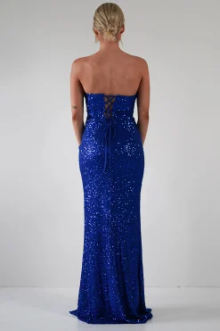 Outlet Mabel Strapless Sequin Gown | Royal Blue Kleider Für Besondere Anlässe|Sommerkleider