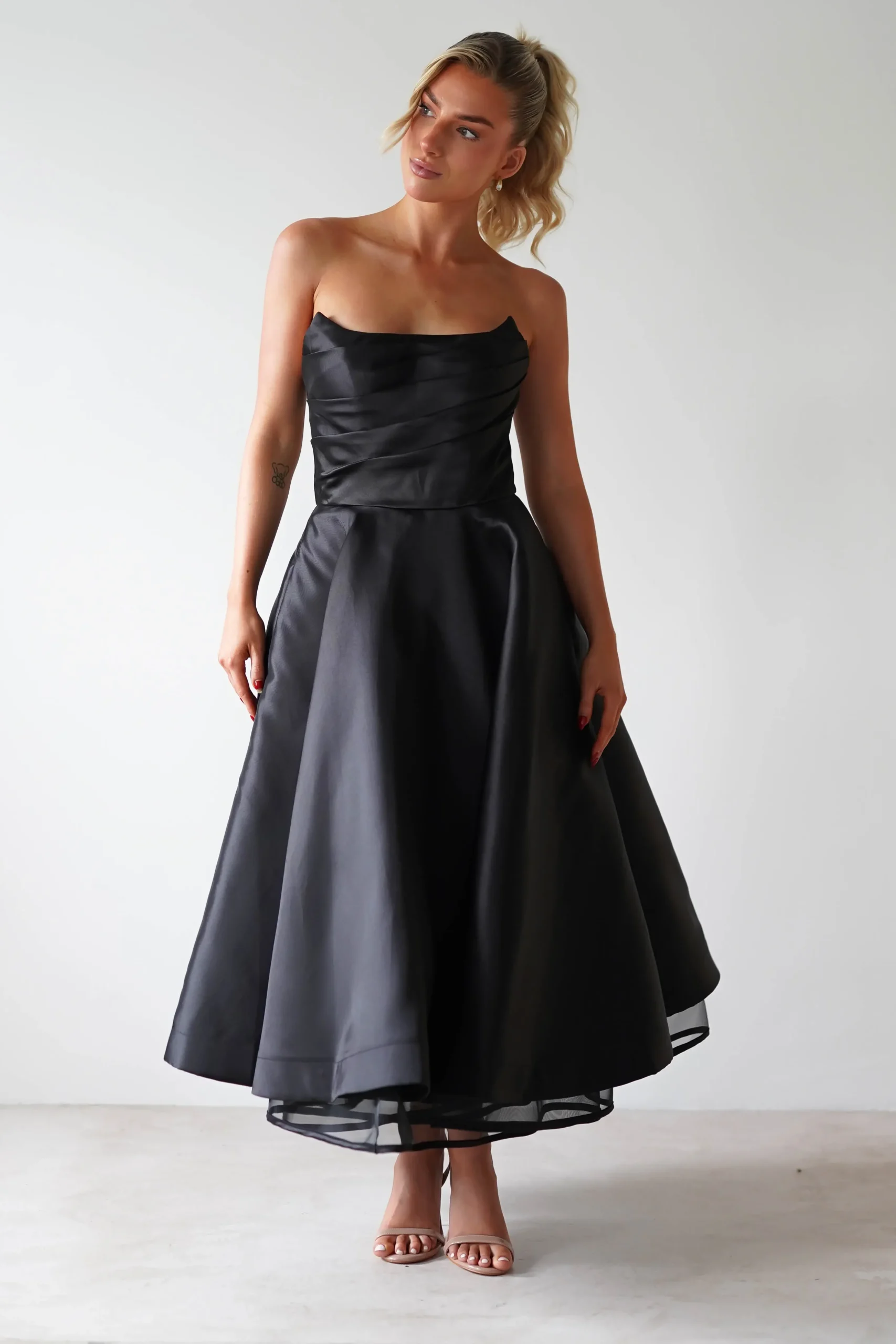 Sale Madison A-Line Midi Dress | Black Lange Kleider|Maxikleider