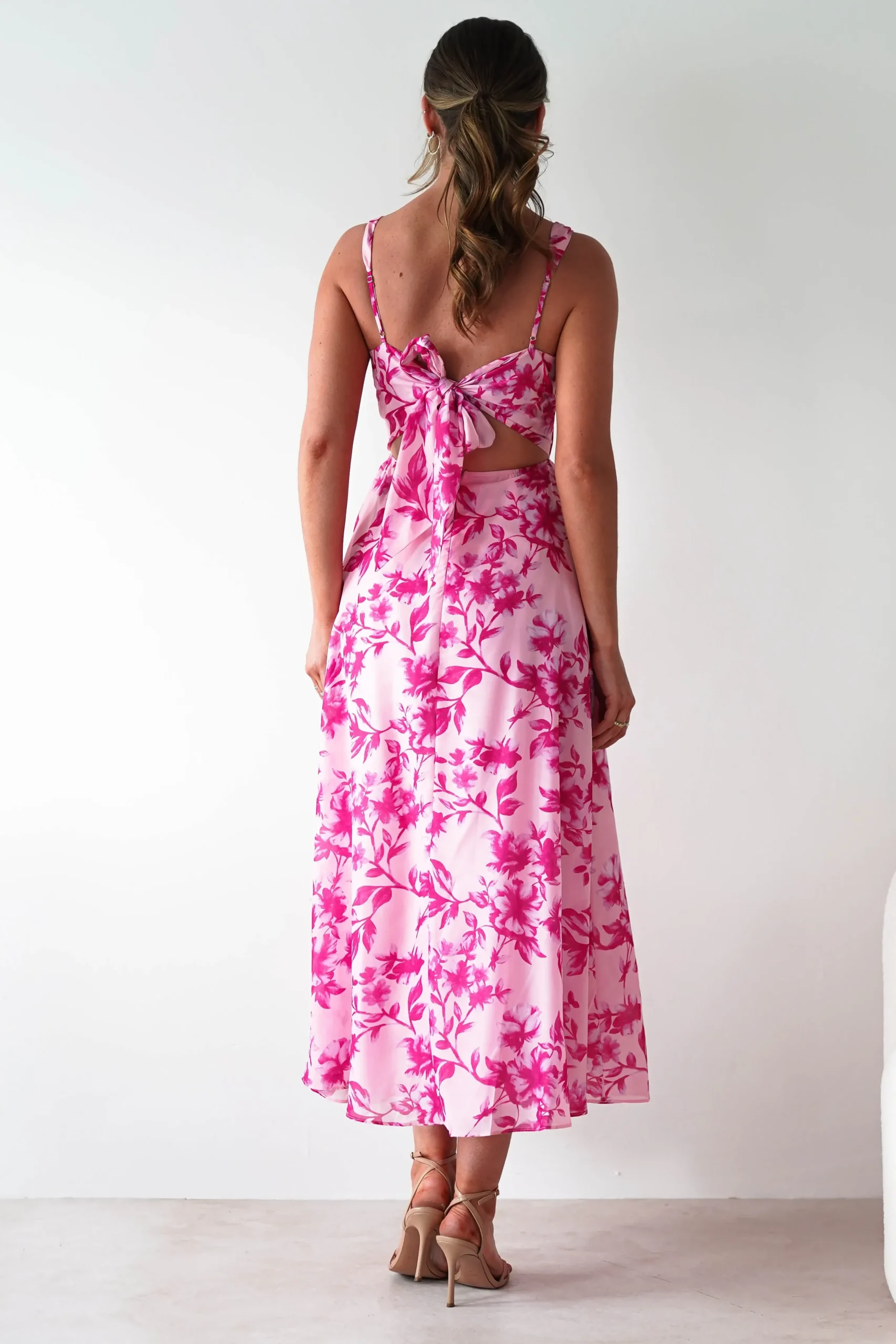Discount Maisie Floral Skater Maxi Dress | Pink Lange Kleider|Maxikleider